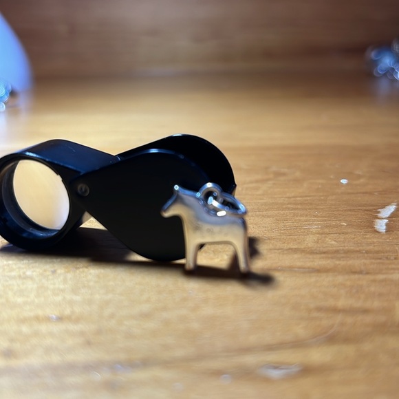 Swedish Dala Horse charm is silver! - Picture 2 of 2